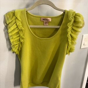 Bailey 44 Vibrant Green Ruffle Blouse